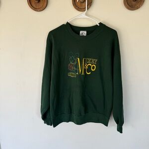 Vintage Mickey & Co Mickey Mouse green embroidered crewneck sweatshirt  large